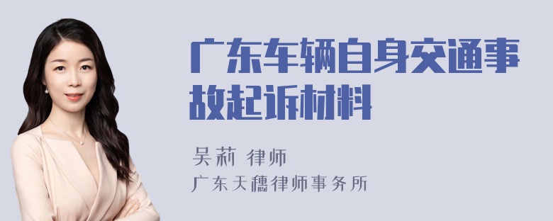 广东车辆自身交通事故起诉材料