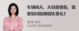 车辆闯人，人轻度损伤，需要赔付精神损失费么？