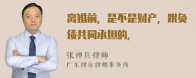 离婚前，是不是财产，跟负债共同承担的，