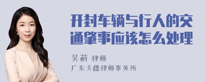 开封车辆与行人的交通肇事应该怎么处理