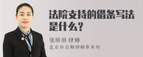 法院支持的借条写法是什么？