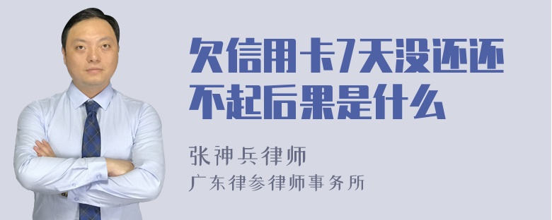 欠信用卡7天没还还不起后果是什么