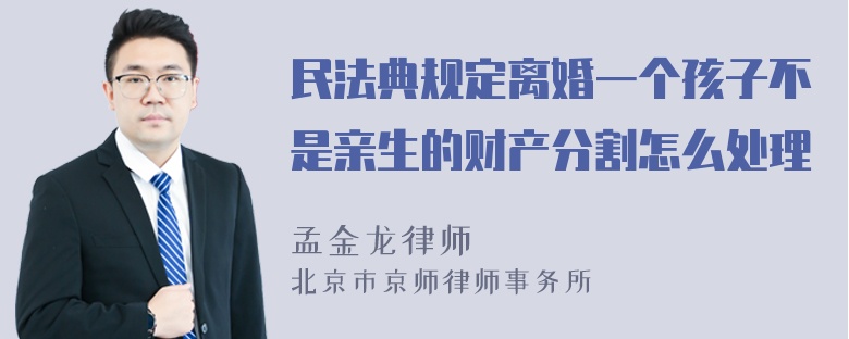 民法典规定离婚一个孩子不是亲生的财产分割怎么处理