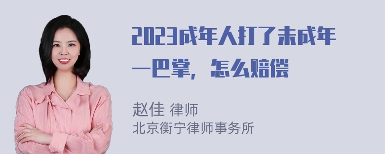 2023成年人打了未成年一巴掌，怎么赔偿