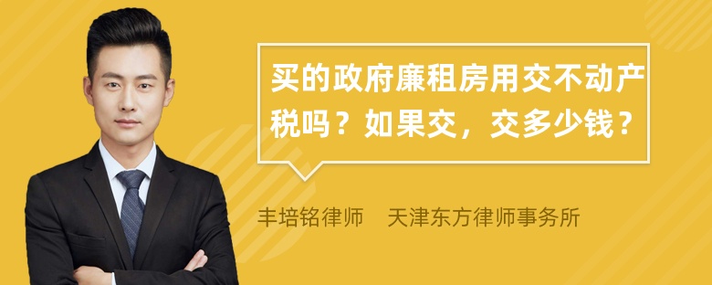 买的政府廉租房用交不动产税吗？如果交，交多少钱？