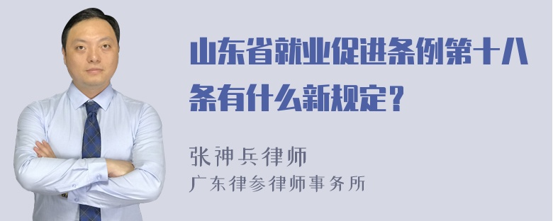 山东省就业促进条例第十八条有什么新规定？