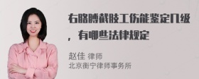 右胳膊截肢工伤能鉴定几级，有哪些法律规定