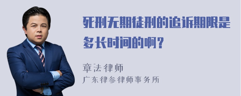 死刑无期徒刑的追诉期限是多长时间的啊？