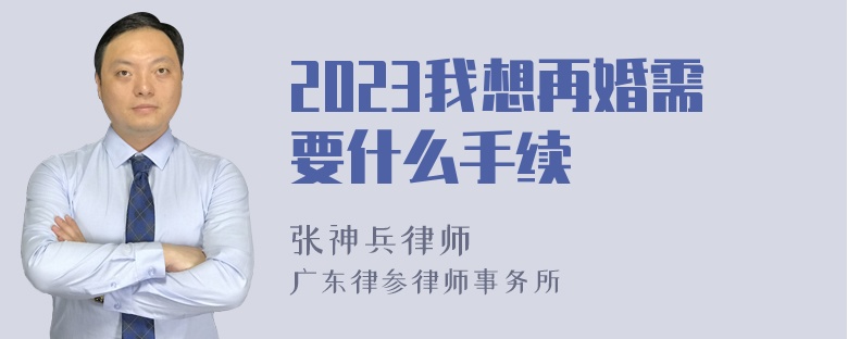 2023我想再婚需要什么手续