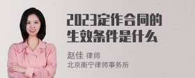 2023定作合同的生效条件是什么