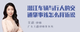 潜江车辆与行人的交通肇事该怎么样诉讼