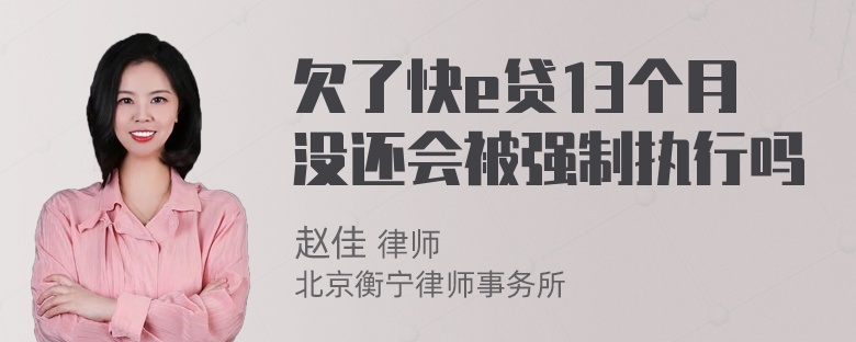 欠了快e贷13个月没还会被强制执行吗