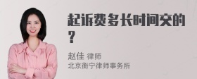 起诉费多长时间交的？