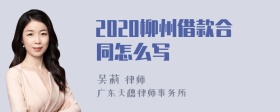 2020柳州借款合同怎么写