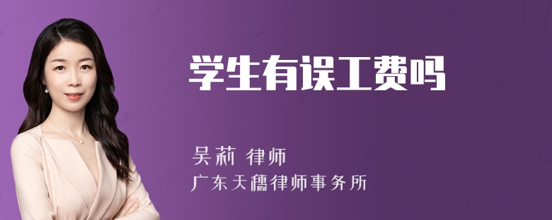 学生有误工费吗