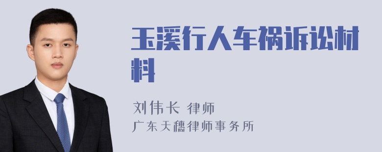 玉溪行人车祸诉讼材料