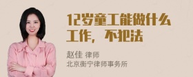 12岁童工能做什么工作，不犯法