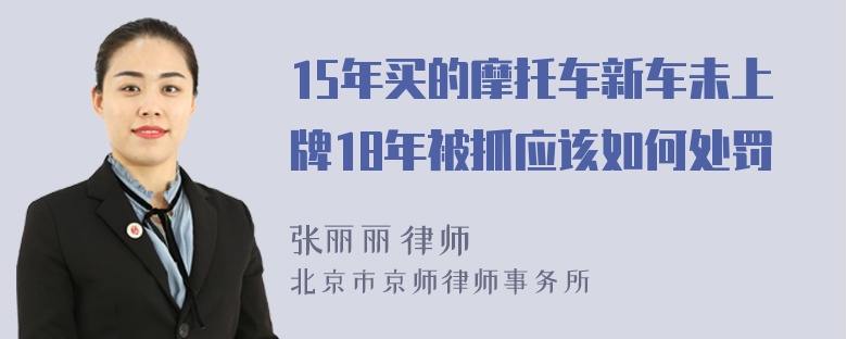 15年买的摩托车新车未上牌18年被抓应该如何处罚