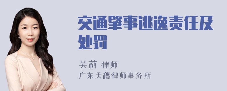 交通肇事逃逸责任及处罚