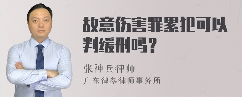 故意伤害罪累犯可以判缓刑吗？