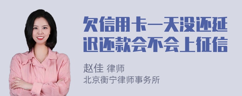 欠信用卡一天没还延迟还款会不会上征信