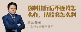 强制执行后不还钱怎么办，法院会怎么判