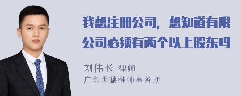 我想注册公司，想知道有限公司必须有两个以上股东吗