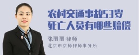 农村交通事故53岁死亡人员有哪些赔偿