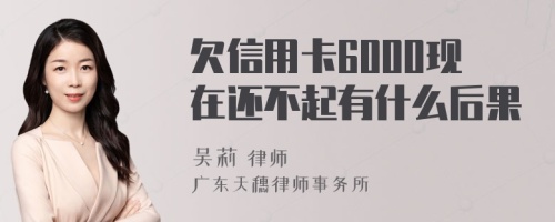 欠信用卡6000现在还不起有什么后果