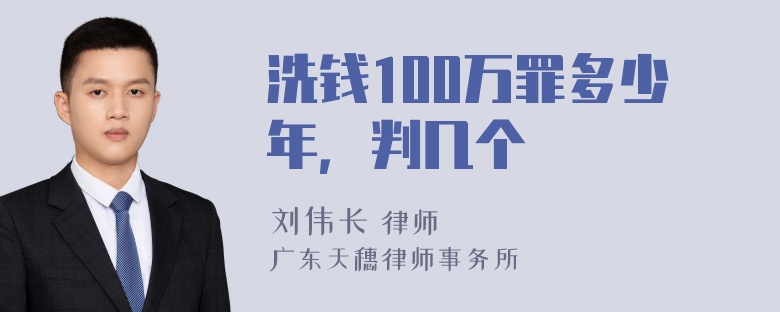 洗钱100万罪多少年，判几个