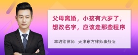 父母离婚，小孩有六岁了，想改名字，应该走那些程序