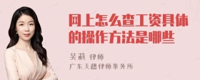 网上怎么查工资具体的操作方法是哪些