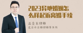 2023异地婚姻怎么样起诉离婚手续