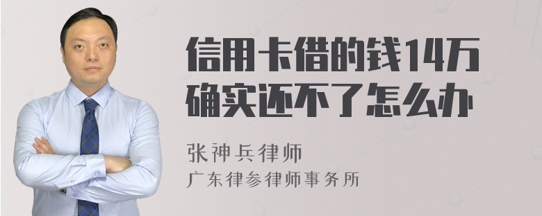 信用卡借的钱14万确实还不了怎么办