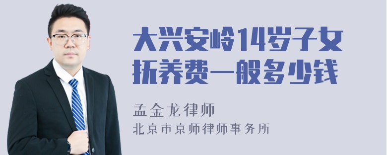 大兴安岭14岁子女抚养费一般多少钱