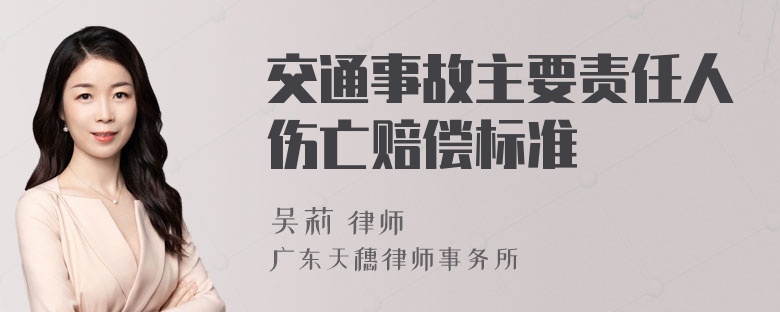 交通事故主要责任人伤亡赔偿标准