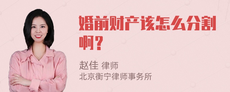 婚前财产该怎么分割啊？