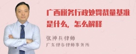 广西税务行政处罚裁量基准是什么，怎么解释