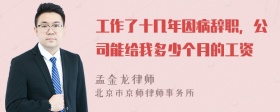 工作了十几年因病辞职，公司能给我多少个月的工资