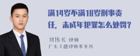 满14岁不满18岁刑事责任，未成年犯罪怎么处罚？