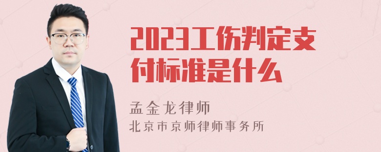 2023工伤判定支付标准是什么