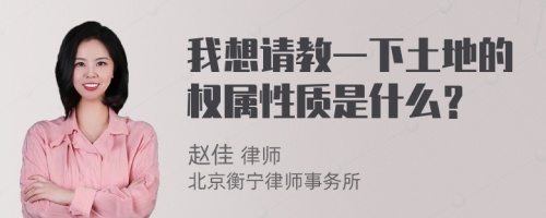 我想请教一下土地的权属性质是什么？