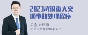 2023武汉重大交通事故处理程序