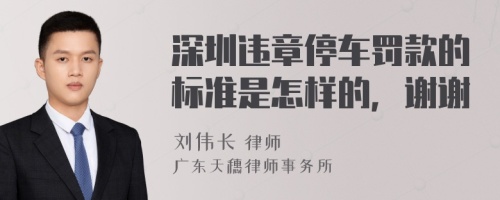 深圳违章停车罚款的标准是怎样的，谢谢