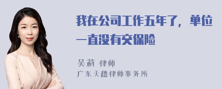 我在公司工作五年了，单位一直没有交保险