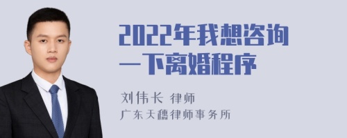 2022年我想咨询一下离婚程序