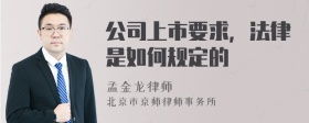 公司上市要求，法律是如何规定的