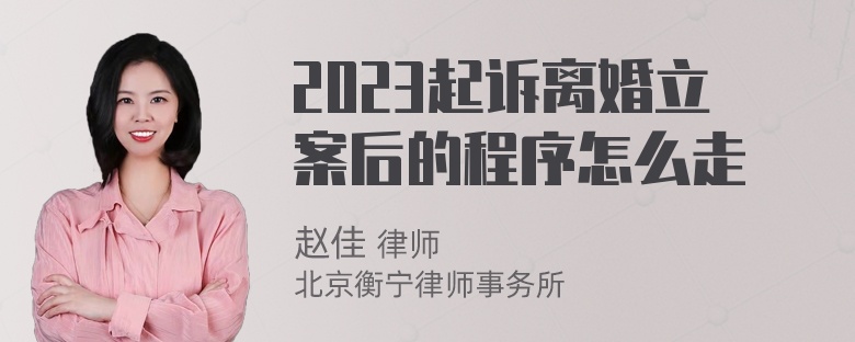 2023起诉离婚立案后的程序怎么走