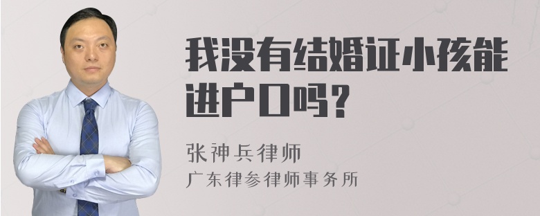 我没有结婚证小孩能进户口吗？