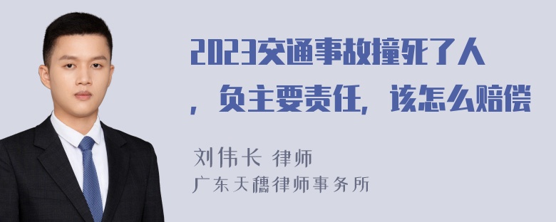 2023交通事故撞死了人，负主要责任，该怎么赔偿